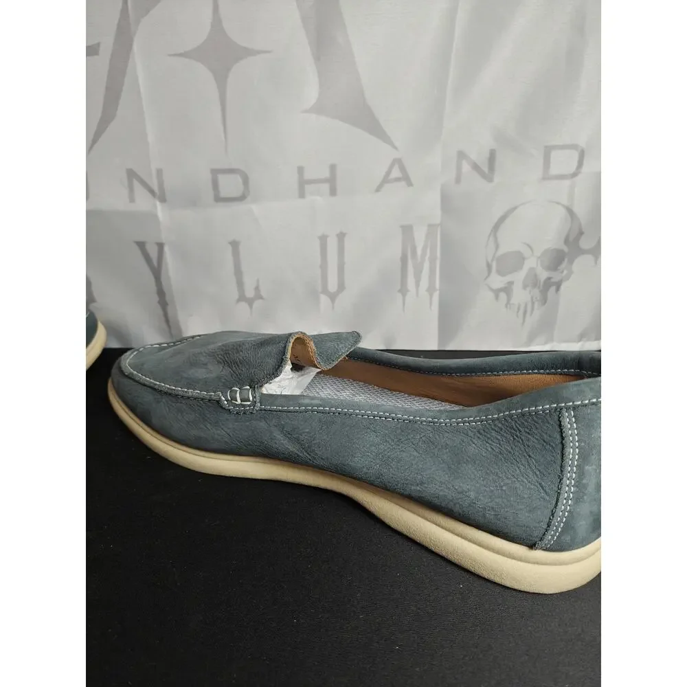 JOHNNIE O Men's 14 Loafers Blue Leather Malibu Moccasin Shoes Comfort New